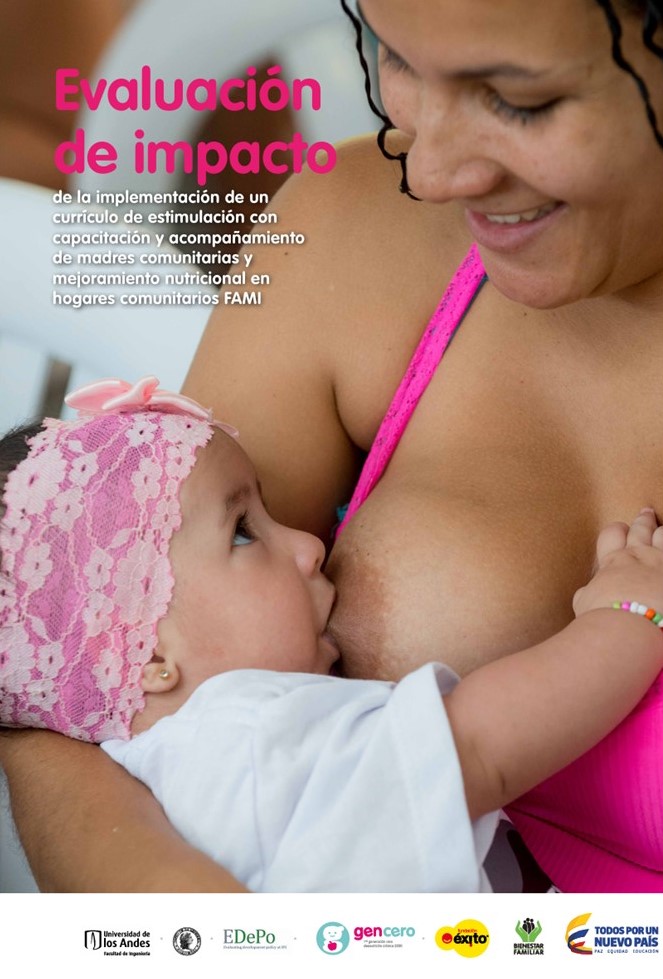 Portada Evaluación de impacto de la implementación de  un currículo de estimulación con capacitación  y acompañamiento de madres comunitarias y  mejoramiento nutricional en hogares comunitarios FAMI