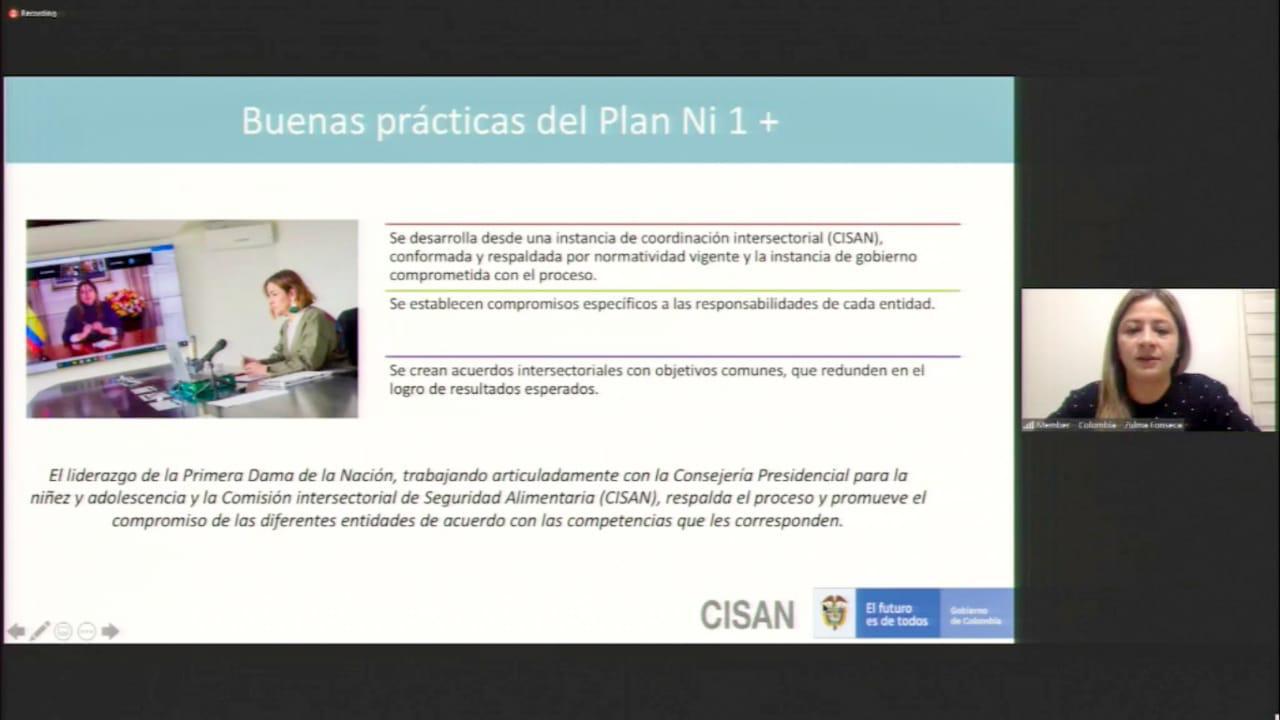 Plan de Trabajo Contra la Desnutrición Ni1+ se destaca como experiencia en seguridad alimentaria mundial