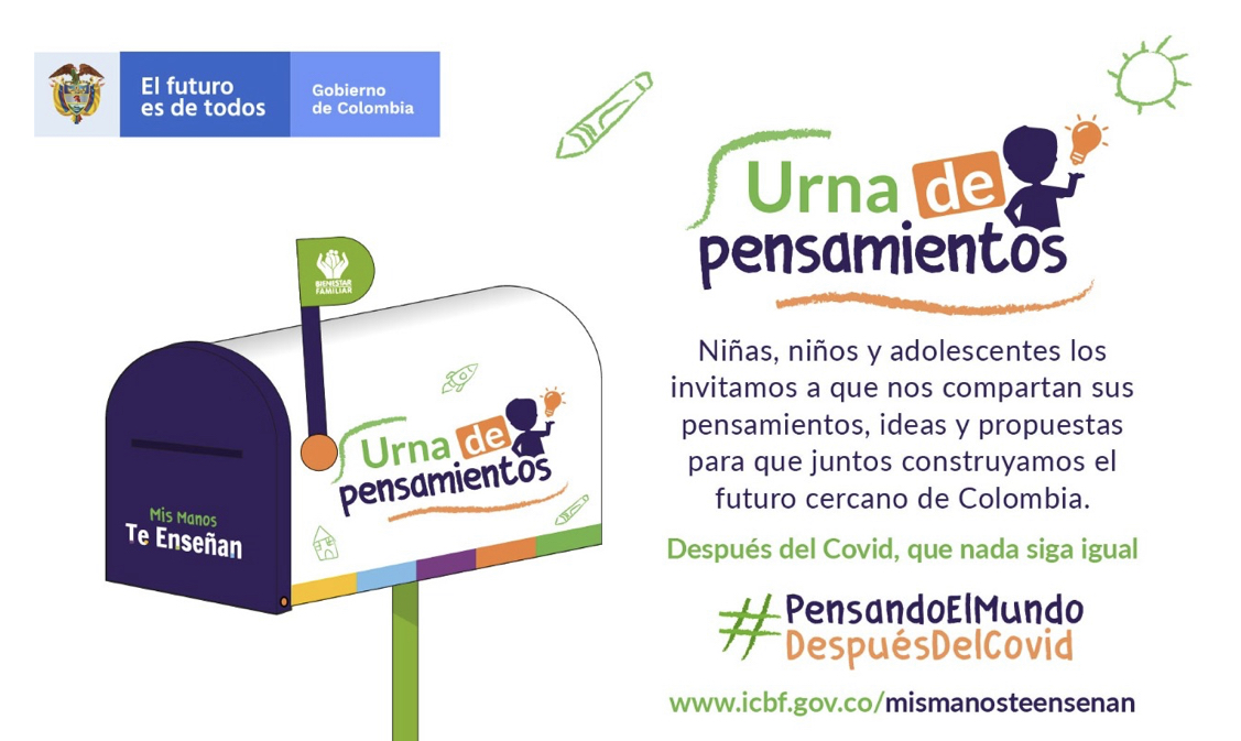 Directora del ICBF invita a niños, niñas y adolescentes a que le escriban cómo se imaginan el mundo después de la pandemia Directora del ICBF invita a niños, niñas y adolescentes a que le escriban cómo se imaginan el mundo después de la pandemia