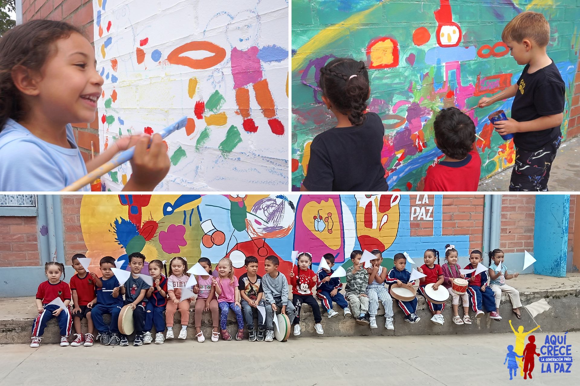 Las niñas y niños de Anorí pintan la paz
