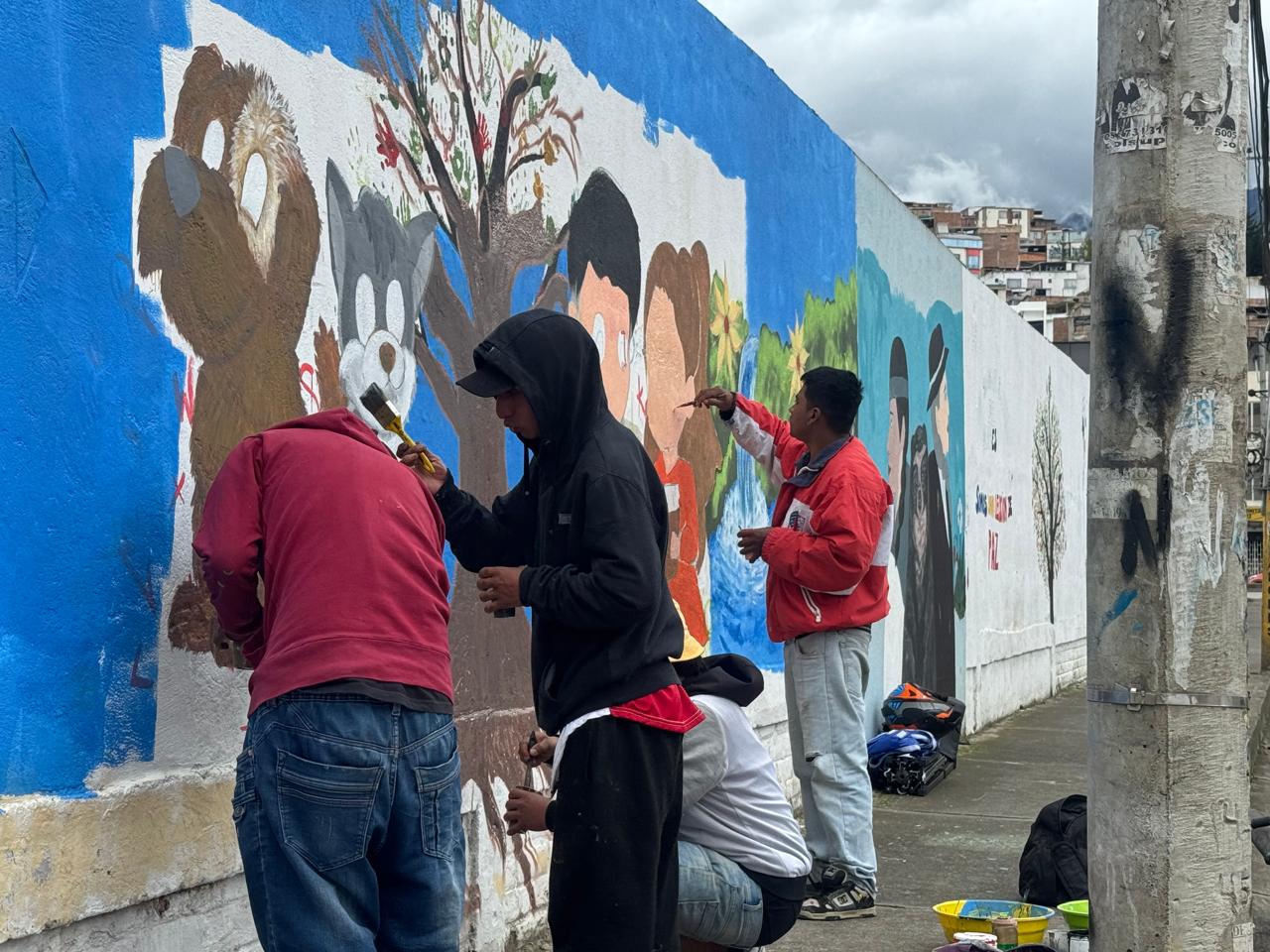 Bienestar Nariño acompaña a la Comuna Cinco en un mensaje de convivencia pacífica a través del arte comunitario