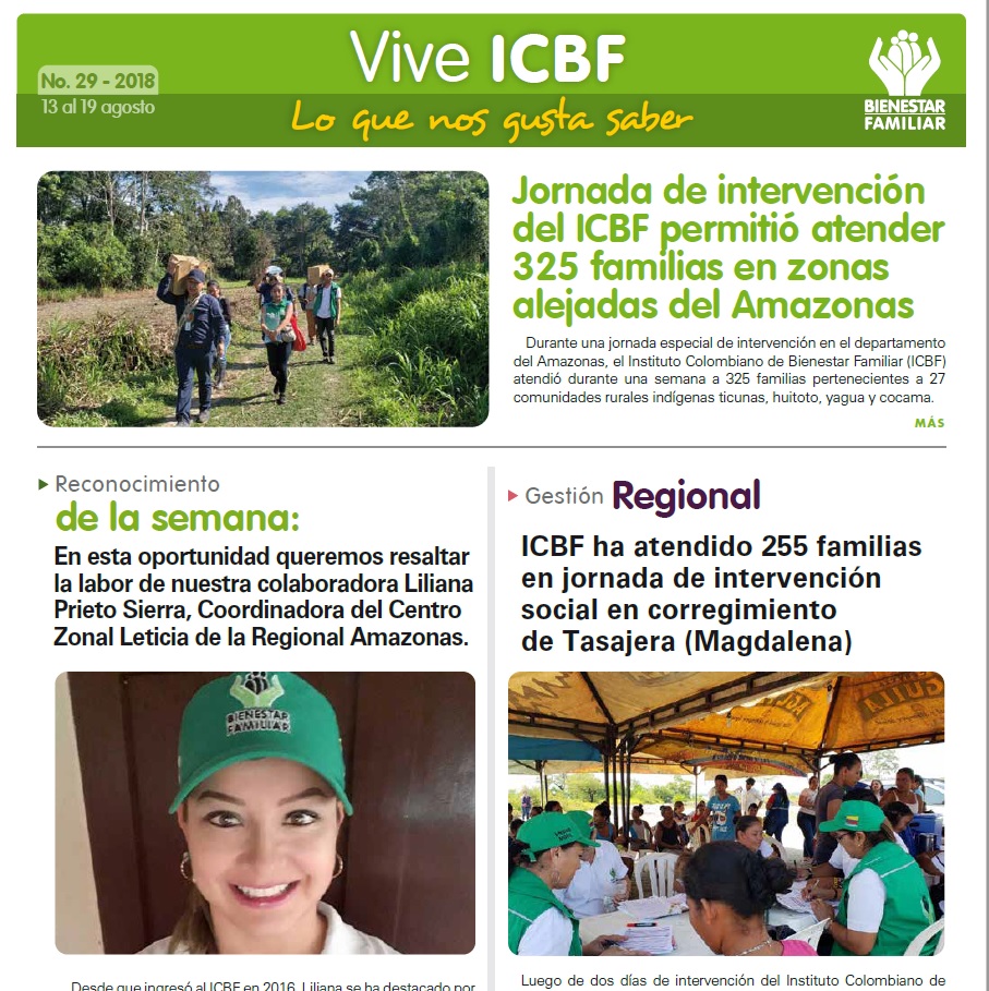 Boletín Vive ICBF No. 29 Boletín Vive ICBF No. 29