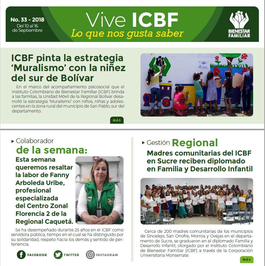 Boletín Vive ICBF No. 33 Boletín Vive ICBF No. 33