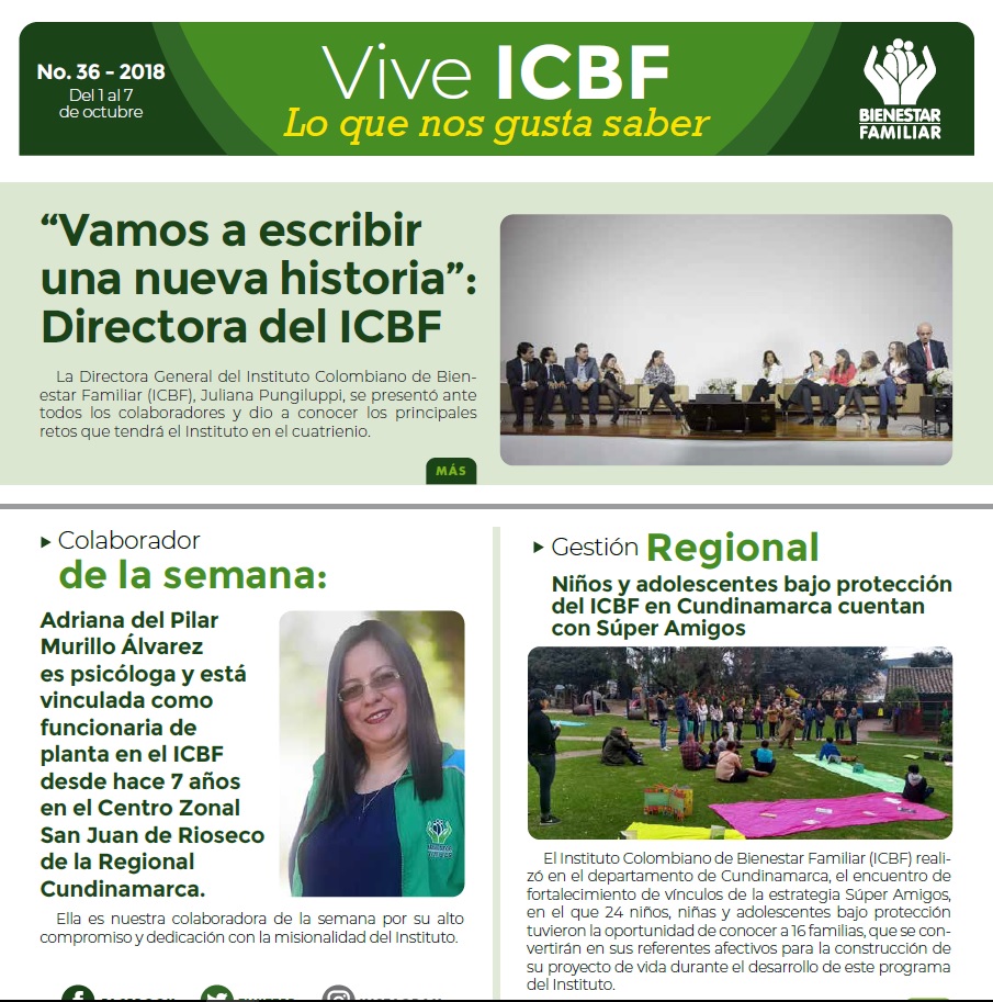Boletín Vive ICBF No. 36 Boletín Vive ICBF No. 36