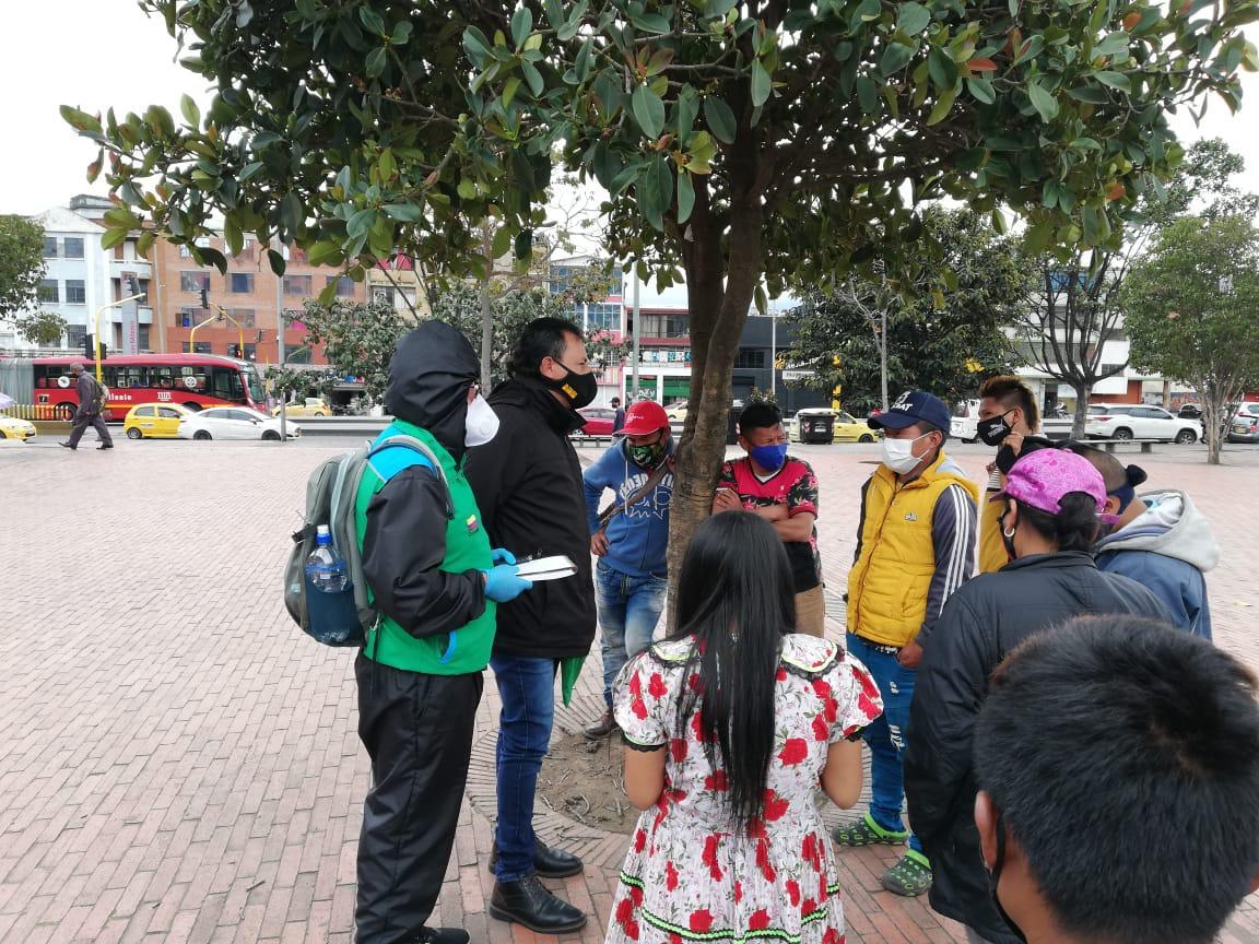 ICBF acompaña de manera permanente a familias Embera asentadas en parque Tercer Milenio de Bogotá