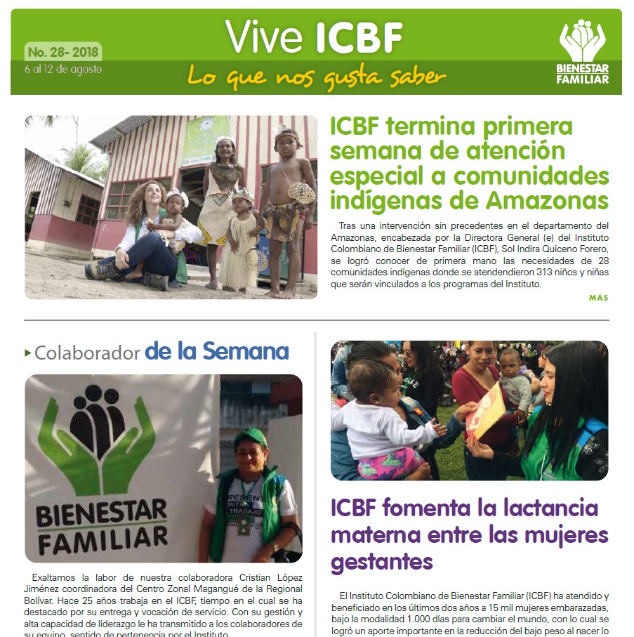Boletín Vive ICBF No. 28 Boletín Vive ICBF No. 28